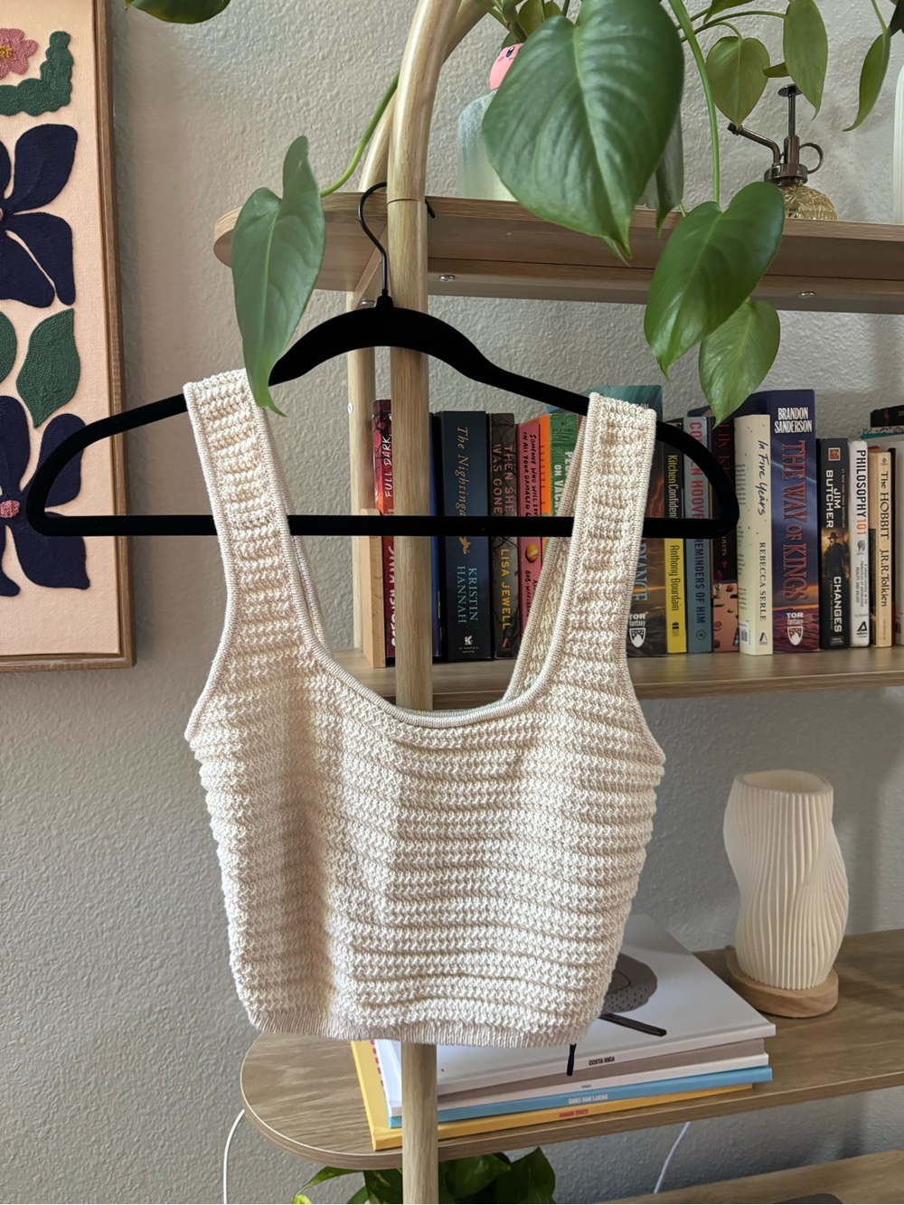 H&M Cream Crocheted Tank Top